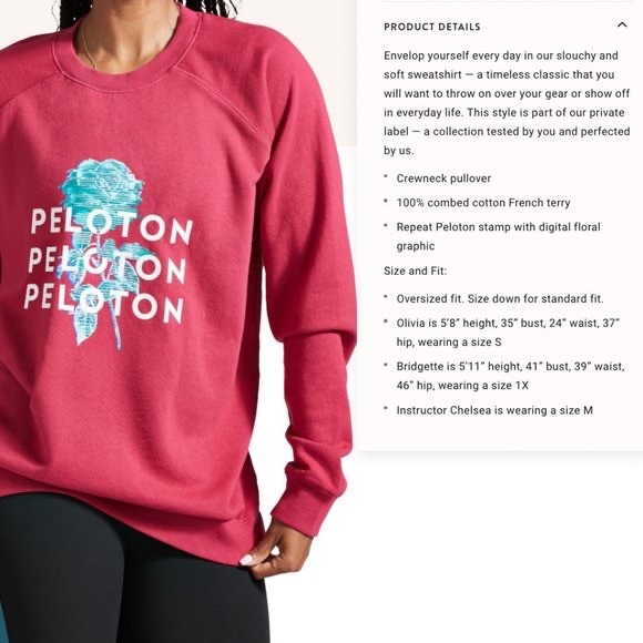 Peloton Crewneck Sweater sz M - Picture 9 of 10